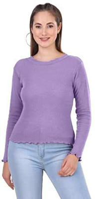 manish Casual Solid Women Purple Top