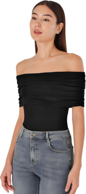 SIGHTBOMB Formal Solid Women Black Top