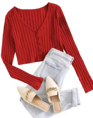 Trendystar Casual Self Design Women Red Top