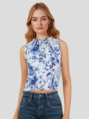 Mast & Harbour Casual Printed Women White Top