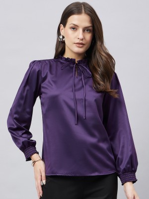 Style Quotient Party Solid Women Purple Top