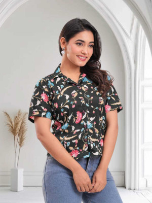 Labhanshi Creation Casual Printed Women Green Top