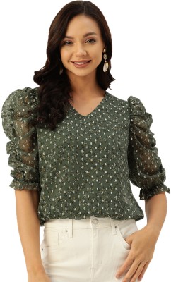 Deewa Casual Printed Women Green Top