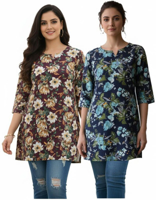 VD PRINTS Casual Floral Print Women Multicolor Top