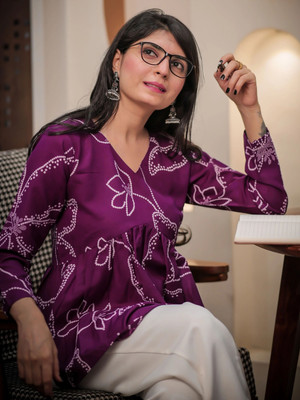 Youthnic Party Printed Women Brown Top