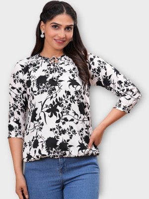 Himanc Enterprises Casual Printed Women White Top