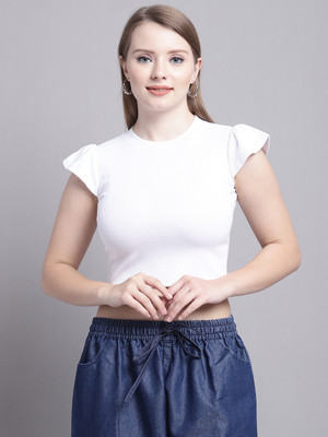 bamboo breeze Casual Self Design Women White Top