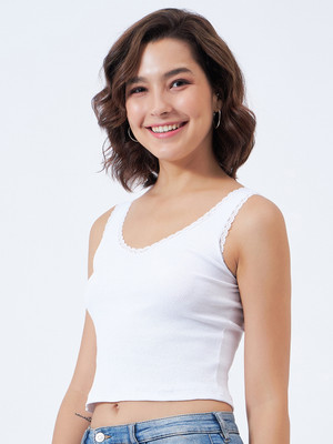 COLOR CAPITAL Casual Solid Women White Top