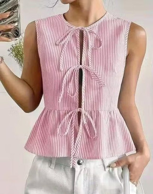 Sovi fashion Casual Striped Women Pink Top