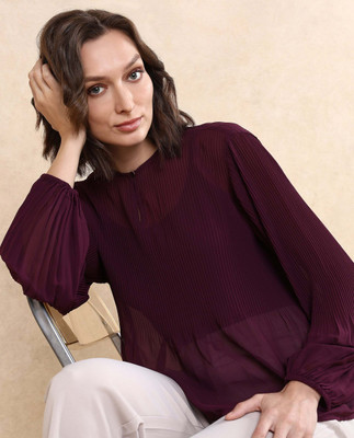 RAREISM Formal Self Design Women Purple Top