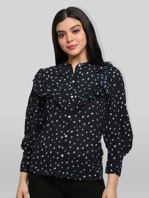 ADRIANA Party Self Design Women Blue Top