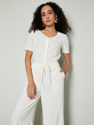 MAX Casual Solid Women White Top