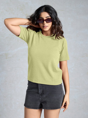 EKASYA Casual Solid Women Light Green Top