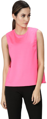NUEVOSDAMAS Casual Solid Women Pink Top