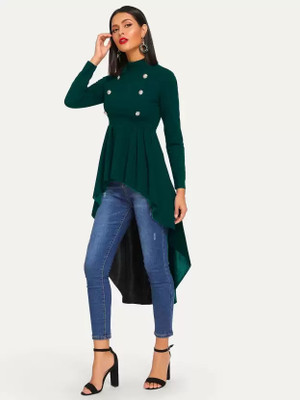 Arbiter Collection Party Solid Women Green Top