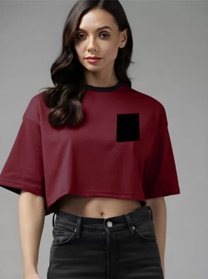 SMD Enterprise Casual Color Block Women Black Top