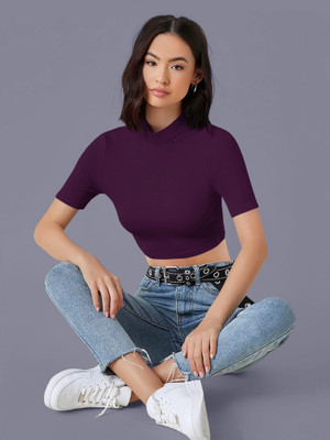 Kashonaa Casual Solid Women Purple Top