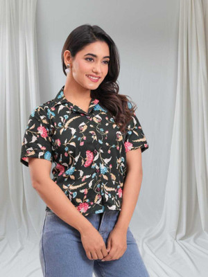 Labhanshi Creation Casual Printed Women Green Top