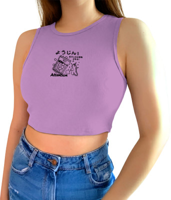 Fashion And Youth Casual Printed Women Purple Top