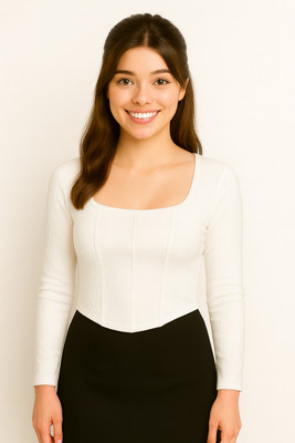 SUGARCANNE Casual Solid Women White Top