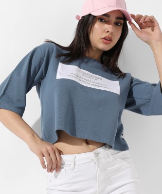 CAMPUS SUTRA Casual Printed Women Blue Top