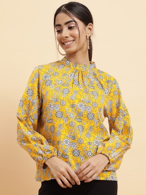 Neesh Casual Printed Women Yellow Top