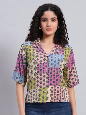 Veldress Casual Floral Print Women Multicolor Top