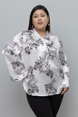 PURYS Casual Printed Women White Top