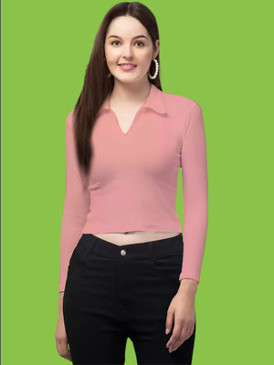 Dream Beauty Fashion Casual Solid Women Pink Top