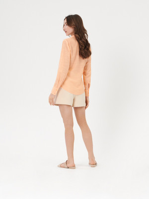 Sinsay Casual Solid Women Orange Top