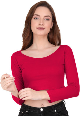 THE BLAZZE Casual Solid Women Red Top