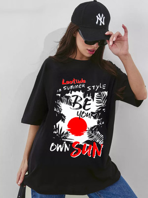 Leotude Casual Printed Women Black Top