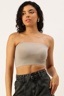 FOREVER 21 Casual Solid Women Grey Top