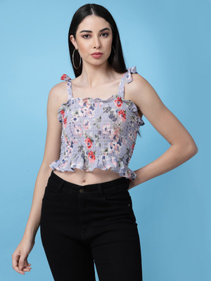 CHEMISTRY Casual Floral Print Women Blue Top