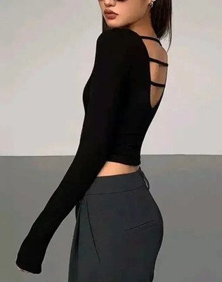 Mcgluwa Casual Solid Women Black Top