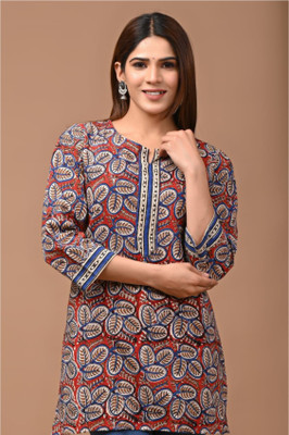 craftwell studio Casual Printed Women Brown Top