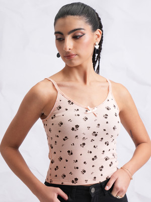 Tokyo Talkies Casual Solid Women Pink Top