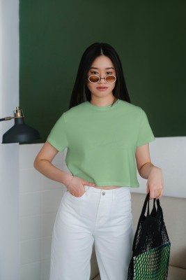 seri choice Casual Solid Women Light Green Top