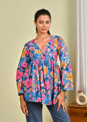 NIVISAA Casual Printed Women Multicolor Top