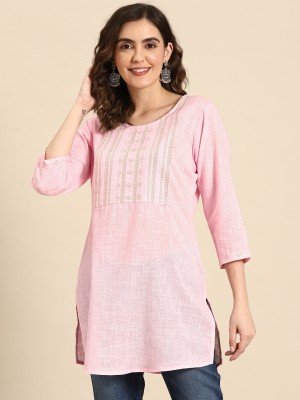 Nayo Casual Embroidered Women Pink Top