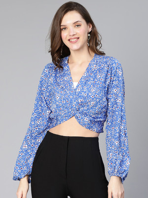 OXOLLOXO Casual Printed Women Blue Top