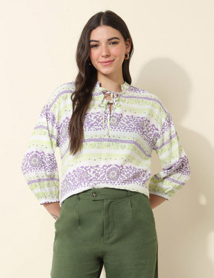 U.S. POLO ASSN. Casual Printed Women Multicolor Top