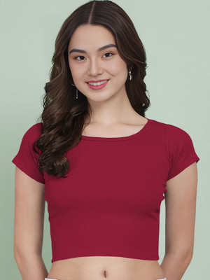 NAVYANKAA Casual Self Design Women Maroon Top