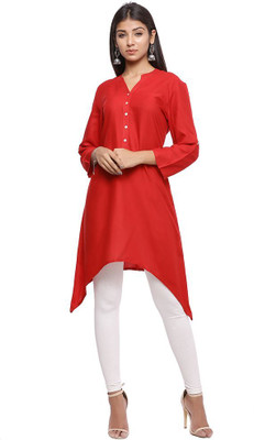 Cloth Stories Casual Solid Women Red Top