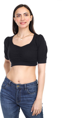 Kamedge Global Formal Self Design Women Black Top