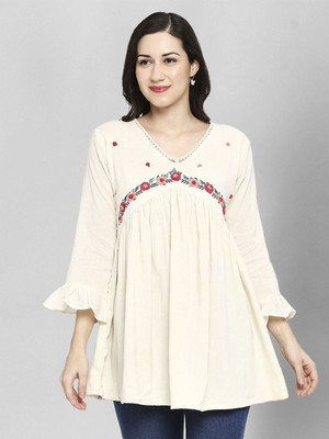 CORSICA Casual Printed Women White Top