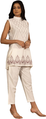 Gailee Casual Embroidered Women White Top