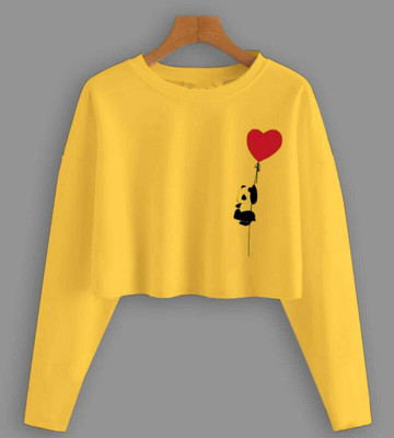MANYA COLLECTION Typography Women Round Neck Yellow T-Shirt