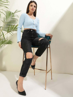 KOTTY Casual Solid Women Blue Top
