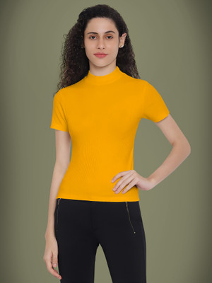 Kashonaa Casual Self Design Women Yellow Top